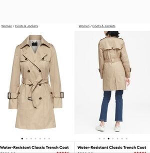 Banana Republic Water-Resistant Trench Coat SM. Belted, Double Breasted Pockets